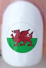Welsh Badge Shaped Nail Decals by YRNails