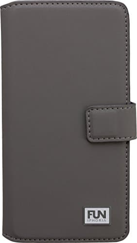 IPHORIA FUN Trend M4.3 Book-Style Case for Apple iPhone 5/5 °C/5S, Samsung S4 Mini, Sony Xperia Z3 Compact Dark Grey