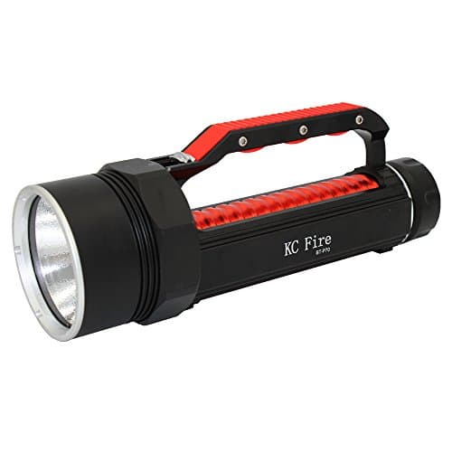 KC Fire LED Scuba Diving Flashlight, IP8 Water-Resistant, Torch Safety Light with Super Bright 4000 Lumens XHP70 LED, Portable and Easy to Carry