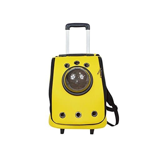 YQQ Pet Trolley Case Space Capsule Pet Package Shoulders Backpack Portable Trolley Cat Bag Dog Pack Breathable