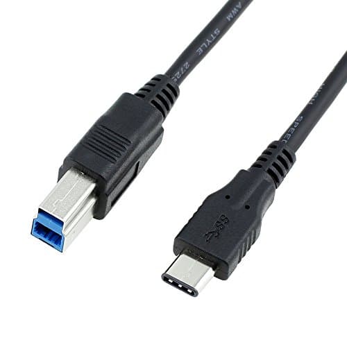 USB 3.1 Type C (USB-C) To Type B USB 3.0 Printer Scanner Cable, Hi-speed Micro Data Cable for Apple New Macbook 12 Inch, Nokia N1,Tablet, Mobile Phone and Other Type-C Supported Devices, 1M, Cooliker (Black)