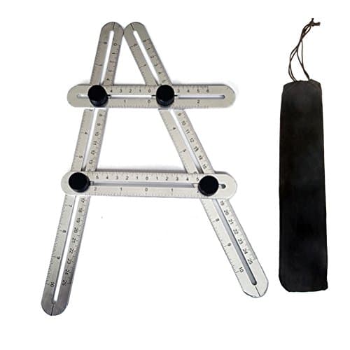 LANIAKEA Aluminium Angleizer Template Tool Measuring Ruler for Difficult Angles, DIY Projects, Carpentry Tiling, Flooring, Paving, Cutting, Slating [Laser Engrave]