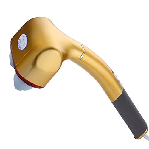 DMMSS High Precision Hand Massage Hammer, Comfortable Electric Back Massager, Handheld Vibrating Body Massage Stick , Gold