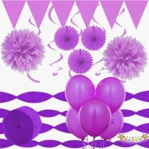 Party Decorations Room Decorating Pack Purple Colour Theme Set Banners, balloons,FREE DELIVERYRoom Decorating Pack Purple …