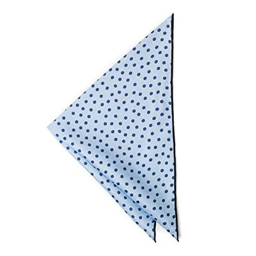Silk Pocket Square - 100% Silk (Light Blue &amp; Dark Blue Polka Dots) 