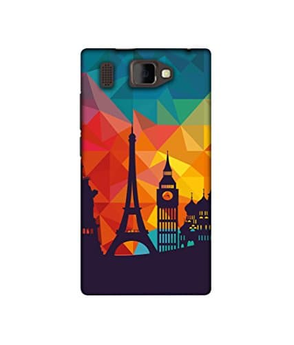 Casotec Colored Paris Design Printed Silicon Soft TPU Back Case Cover for Panasonic P66 Mega
