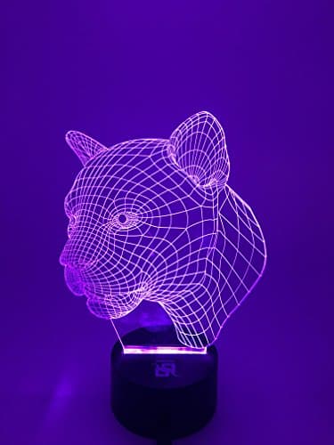 YOUQIZHI® 3D Optical Illusion leopard Panel Model Lighting Night 7 Color Change USB Touch button LED Desk Table Light Lamp