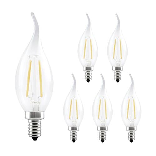 LED Light Candelabra Lamp Bulb, LED Candle Light Bulb,E14 Retrofit Classic Bulbs,20W Incandescent Replacement,LED SES Lights Bulbs Cool White 6000K, 180Lumens,6-Pack