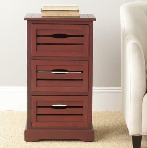 3-Drawer Storage Unit in Red Finish