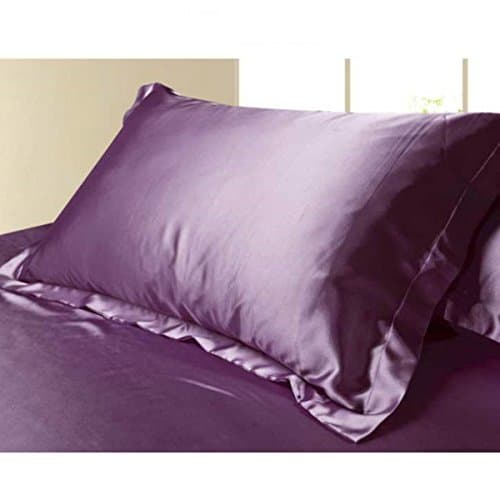 Jinyouju 2pcs Satin Silk Like Solid Color Pillow Case Cover Pillow Shams with Envelope Closure For Hair and Facial Care Faux Mulberry Silk Fabrics 48*74cm (18*29 inch, Cameo Brown)