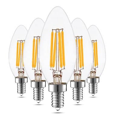 5 pcs Dimmable YWXLight? LED Bulb E12 C35 4W Glass Shell 360 Degree Vintage LED Candle Light Edison LED Filament Lamp Warm White AC 110-130V , e12