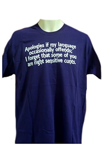 Purple Apologies if my language offends, Sensitive C*unts t-shirt (XL)