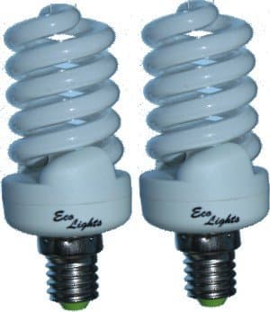 NEW COMPACT MINI RANGE 13 WATT SES DAYLIGHT ENERGY SAVER TWIN PACK FULL SPECTRUM BULBS
