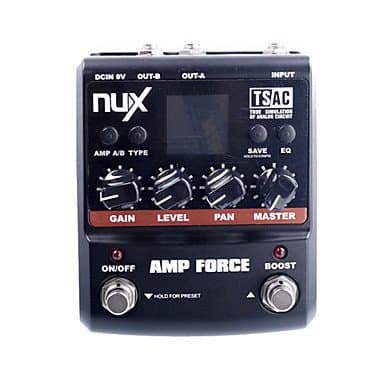 NUX AMP Force Modeling Amp Simulator Electric Guitar Effect Pedal w/ 3-band EQ