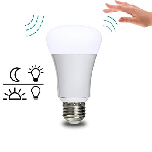 Lombex Motion Sensor Light Auto On/Off Smart Led Bulb Wireless Night Light Microwave Sensor Lights For Kitchen Corridor Bathroom Hallway Stairs Front Porch Garage Etc.(Natural White)