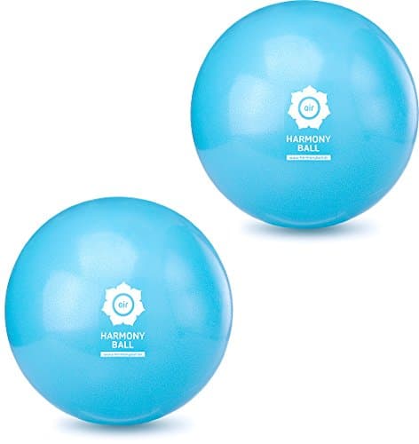Harmony Ball pilates and exercise ball, mini 18 cm - 23 cm, without phthalates, inflatable and burst-proof, 2 x Aquablau, 18 cm