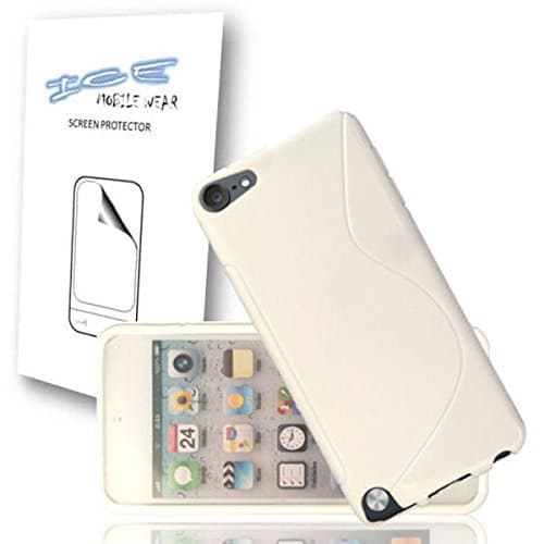 WHITE S LINE STYLE GEL CASE FOR IPOD TOUCH 5 + ICE MOBILE WEAR SCREEN PROTECTOR 4 PACK