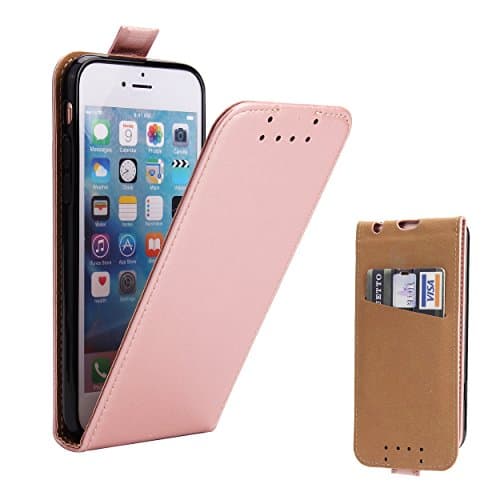 Supad iPhone 6 Case, Leather Flip Wallet Slim Case Cover For Apple iPhone 6/6s 4.7 Inch (Rose Gold)
