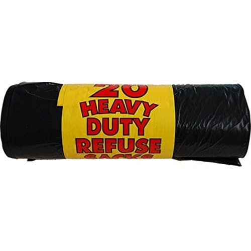 Otlcreations 200 Black Bin Liners Heavy Duty - Refuse Sacks Strong Tear Resistant Bin Bag Rolls - Perfect for Home Office Use - 50L, Foil Thickness: 20 Micron