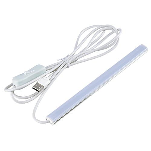 USB LED Table Lamp Portable Night Light Beside Reading Book Work Desk Lamp 2835 5V LED Rigid Strip Bar Light with 2m Swith Cable 20cm Nature White