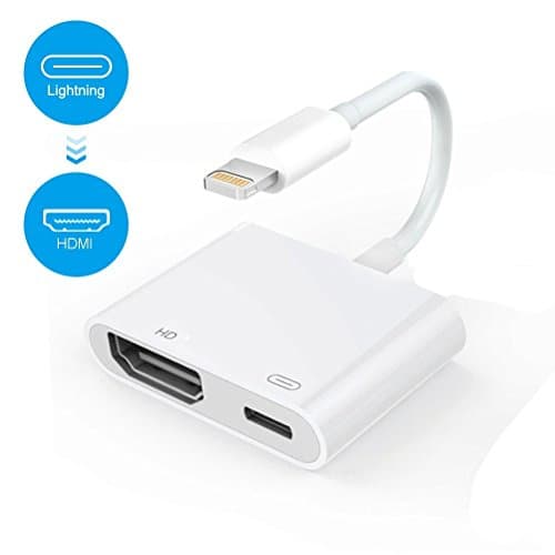 Lightning to HDMI Adapter Cable, Lighting Digital AV to HDMI 1080P Converter Adaptor for iPhone X/8/7/6/5 Series,iPad Air/Mini/Pro(Support IOS 10.3 up to IOS 11x