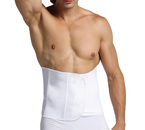 Men's Adjustable Workout Waist Trimmer Support Lower Back & Lumbar Slimming Belt (X-Large, White)