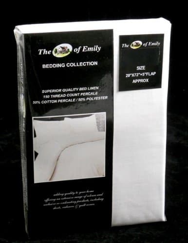 20" x 72" Super King Size Bolster Pillowcase - Plain White