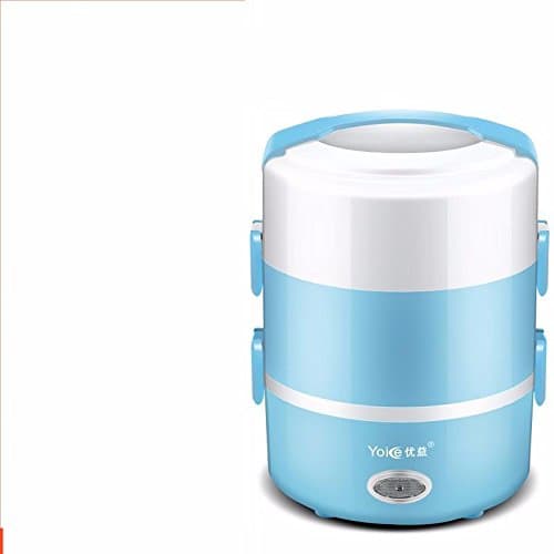 yxhflo Steaming electric charge lunch boxes Keep-warm plug-ins available automatic heating lunch boxes stainless steel inner pot Hot Rice cooker,3 storey blue