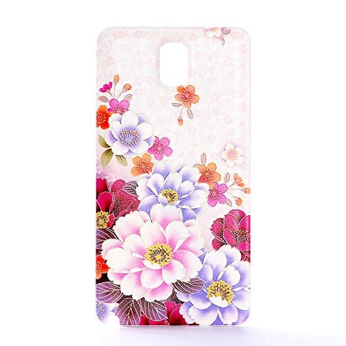 CXMALL Samsung Galaxy NOTE 3 Replacement Back Cover, Embossed Pattern Premium Plastic Housing Battery Back Cover for Samsung Galaxy NOTE 3 III N9000 N9005 (Floral Flowers)