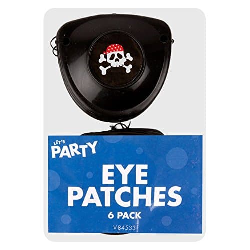Pirates Eye Patches 12 Pack - Complete with a fun skull and crossbones sticker.