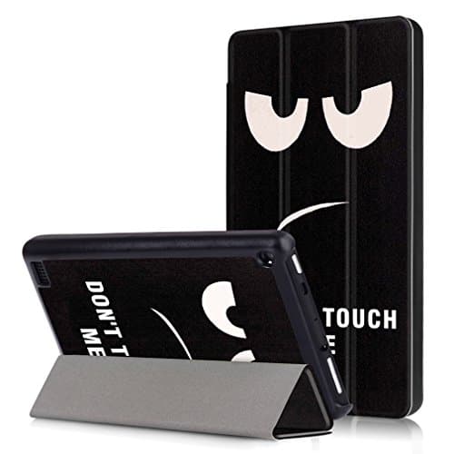 LMAZWUFULM Case for Amazon Kindle New Fire 7 2017 PU Leather Ultra Thin Magnetic Closure Folding Leather Case Painting Arrogant face pattern by Bookstyle with stent function Holster Leather Case Flip Cover for Amazon Kindle New Fire 7 2017 Tablet PC Pattern 8