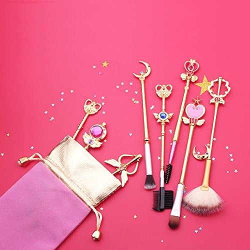 sailor moon Cosmetic brush Makeup Brushes Set Tools kit Eye Liner Shader natural-synthetic hair - Gold