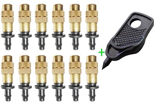 SKKXY12 set New copper adjustable spray nozzle spray atomization copper capillary effect take 47 factory Adjustable Irrigation Drippers Sprinklers Emitter Drip System on 1/4" Barb