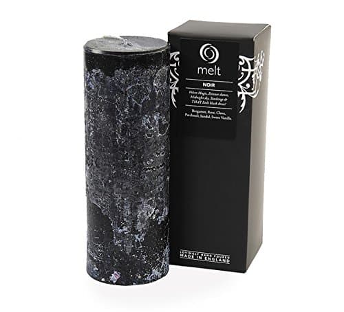 Melt Tall & Thin Rustic Scented Pillar Candles - Noir (Boxed) Black