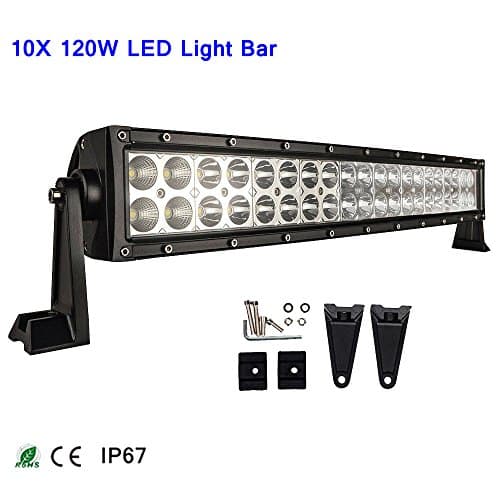 Greenmigo 10Pcs 120W Work Light LED Driving Light Additional Headlights Driving Lamps Offroad Lamps LED Light Bar Fog Lights Flood Light 60° - Cool White Waterproof IP67 12V 24V 10600lm
