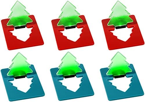 Tree Shaped LED Light – Wire Free, Card Style, Foldable Pop-Up Mini Light for Creative Display, Home Decoration, Special Occasions such as Parties, Christmas, Diwali and Other Festivals (Pack 3 Blue & 3 Red)