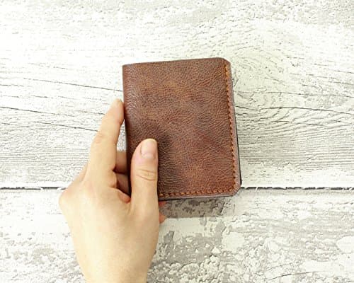 Men's wallet - trifold in BRANDY leather