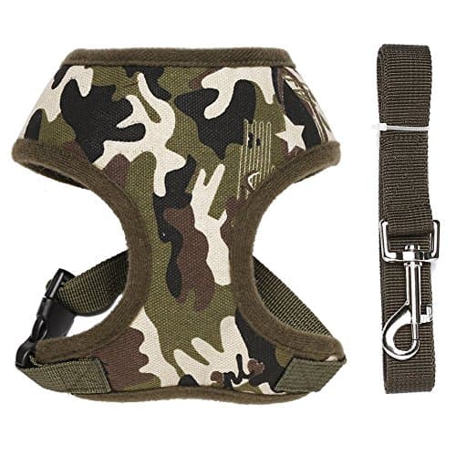 Fenrad® Adjustable Control Dog Walking Harness Chest Strap with Lead Leash Lightweight No More Pulling for Pet Dog Puppy (Camo Small)