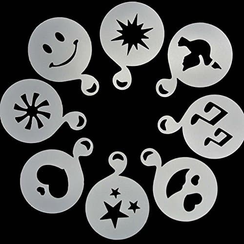 Ericoy 8Pcs Stencil Halloween Dusting Mold Fancy Coffee Decorating Tool Set