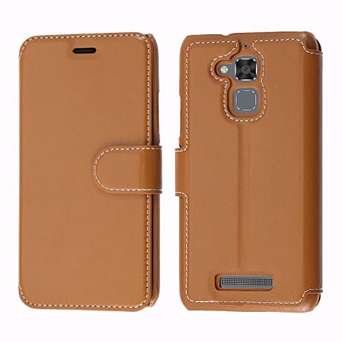 Asus Zenfone 3 Max Case, Mobest Asus Zenfone 3 Max Premium Leather Case, Asus Zenfone 3 Max Wallet Case, Magnetic Flip Case Cover [Wallet Stand], Card Slots For Asus Zenfone 3 Max ZC520TL - Brown