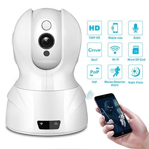 Indoor IP Camera Milool Wireless/Wired WiFi Connect 720P Night Vision Two-Way Audio Motion Detection Support Micro SD Card Video Record and Playback for iPhone, iPad, Android Phone or PC(720P)