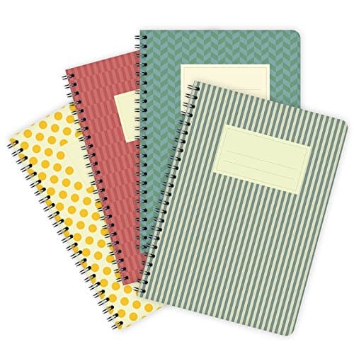 Etmamu 504 4 Pack Coloured Pattern Notepad A5 60 Sheets = 120 pages – Dot Grid