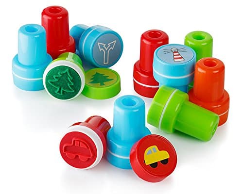 Moore: Premium 26 Piece Self Inking Nature Plastic Stampers, Multi Color Bright Nature Ink Stamps, DIY Craft for Children, Party Gifts, Teacher Stamps