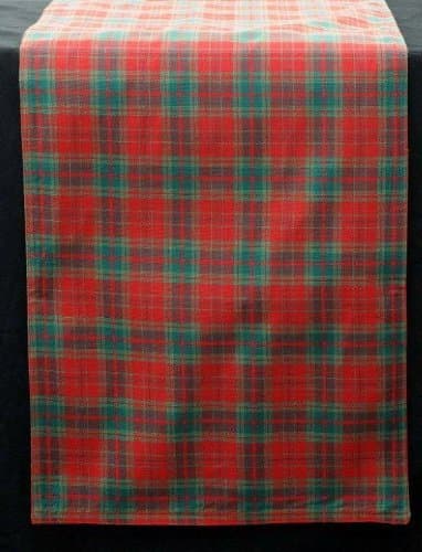 Table Runner in a red and green Plaid Design derived from Scottish Tartan. Beautifully embroidered table linen to grace your dining table at Hogmanay, Burns Night, St Andrew’s Day, or to dress the tables at your Scottish Wedding, Engagement Party or other Scottish Celebrations, also ideal for Christmas and Easter Dining Gifts and Special Events.