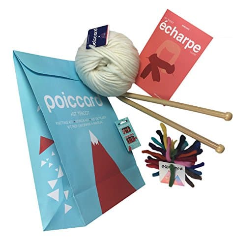 Knitting Scarf Chunky Yarn Knitting Starter Kit White