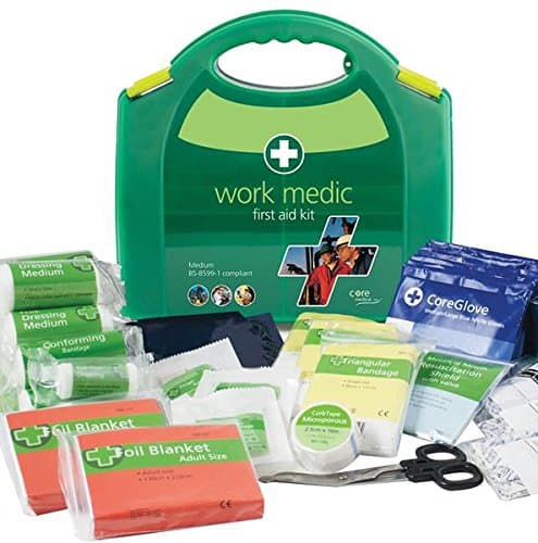CE APPROVED HIGH QUALITY 140 PIECE - Work Medic First Aid Kit - Medium - BS-8599-1 Compliant - manufactured by CORE MEDICAL