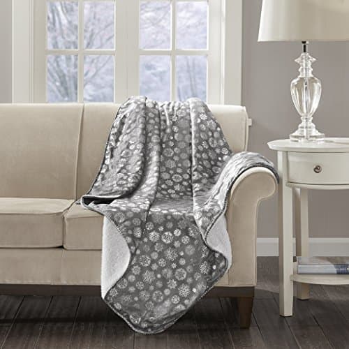 Meribel Snowflake Print Throw Gray 50x60"