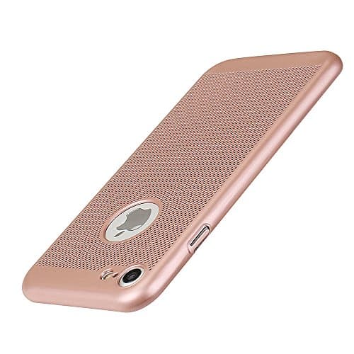 Ausche iPhone 8 Case iPhone 7 Case Protective Cover Heat Dissipation Hollow Design Ultra-Thin Ultra-Light Anti-Fingerprint(4.7inch Rose Gold)