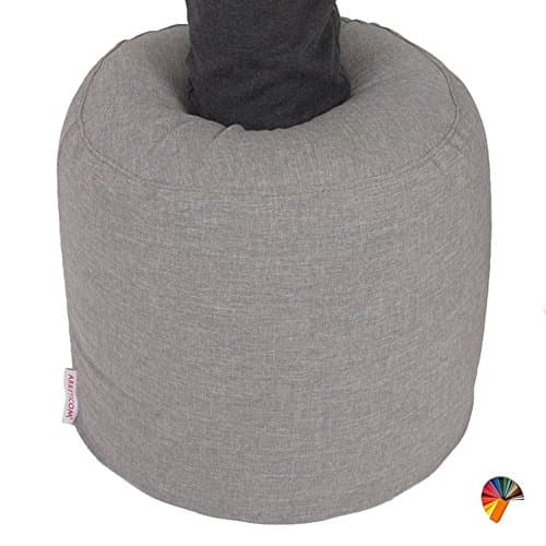 Arketicom Soft Cube Soft Square Pouffe Bean Bag Footstool Padded for Living Room Modern Design Polystyrene Balls Removable Inner Lining Practical Lightweight ROTONDO 42 x 42 cm grey