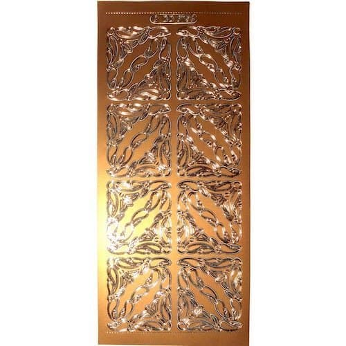 Bronze Corners Large Peel Off Outline Sticker